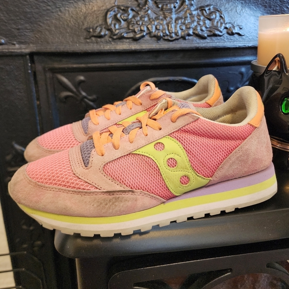 Saucony Jazz Triple Women's Pink Multucolor Sneakers, Size 12 - Picture 3 of 9
